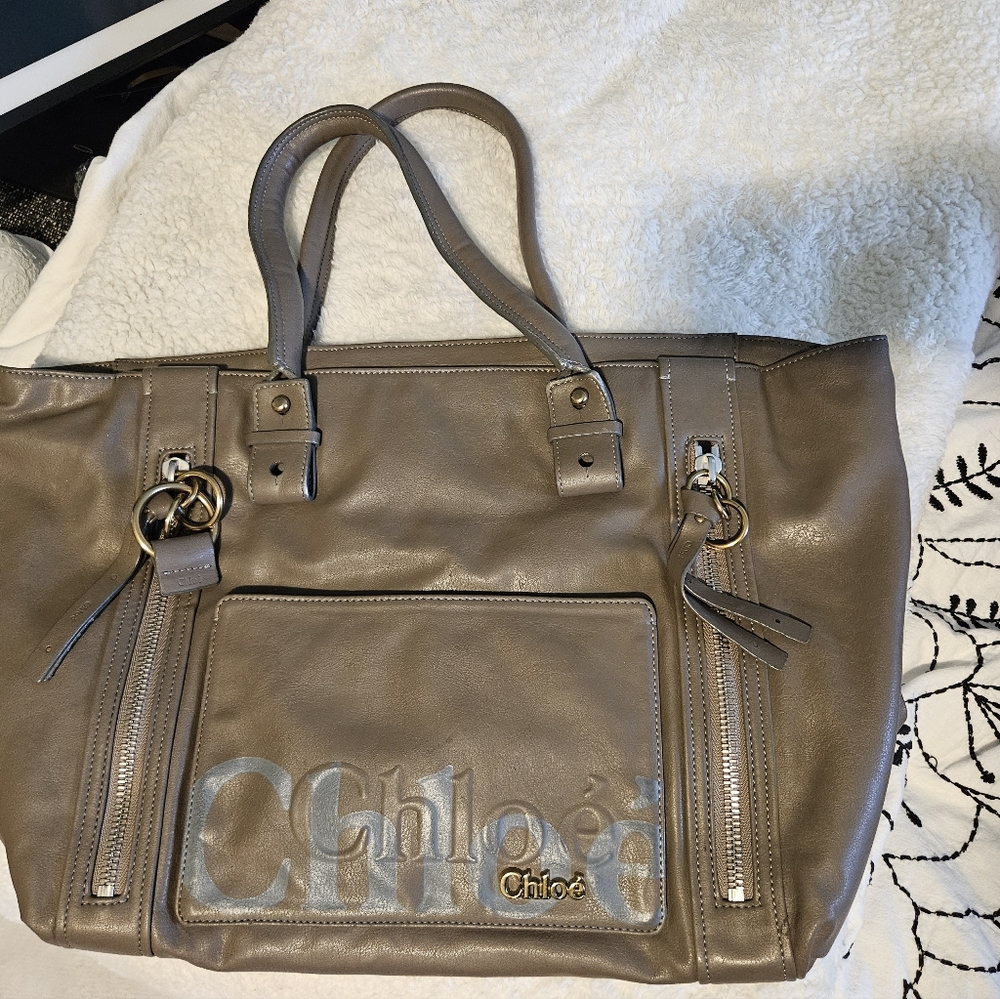 Chloé Taupe Leather Bag